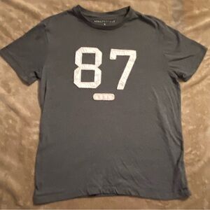 Aeropostale Aero 87 Applique Graphic T Shirt Heather Gray S
